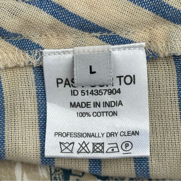 Dodo Bar Or Cotton shorts with pom-pom detail Striped Blue and Cream - Picture 6 of 10